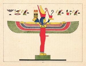 Egyptiläinen jumalatar, kuvitus Egyptin Pantheonista: Jean-Francois Champollionin kokoelma mytologisia hahmoja muinaisesta Egyptistä, julkaistu 1823-25